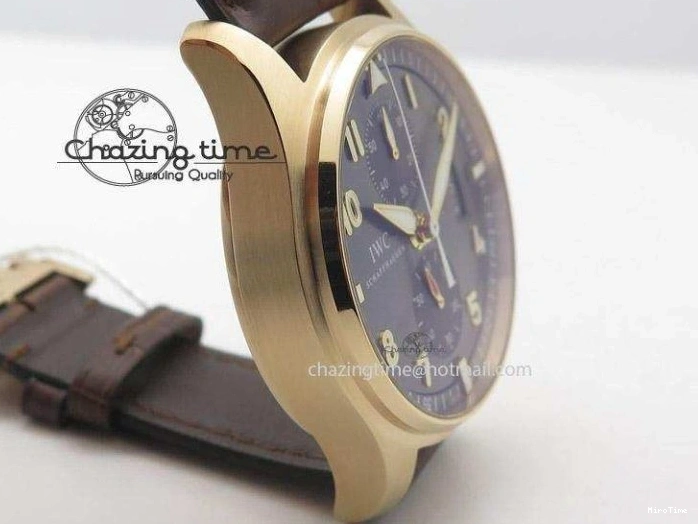 MIROTIME 0208 Pilot Chrono RG 3878 ZF Best Edition Grey Dial On Brown Leather Strap A UrbanChic 7330